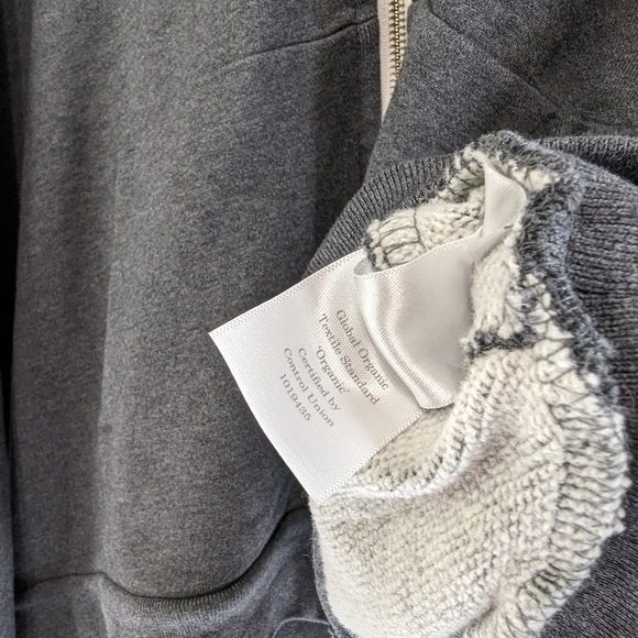 Everlane Sweatshirt Womens XL Dark Gray The Track Hoodie Fill Zip Jacket Terry - Picture 12 of 15